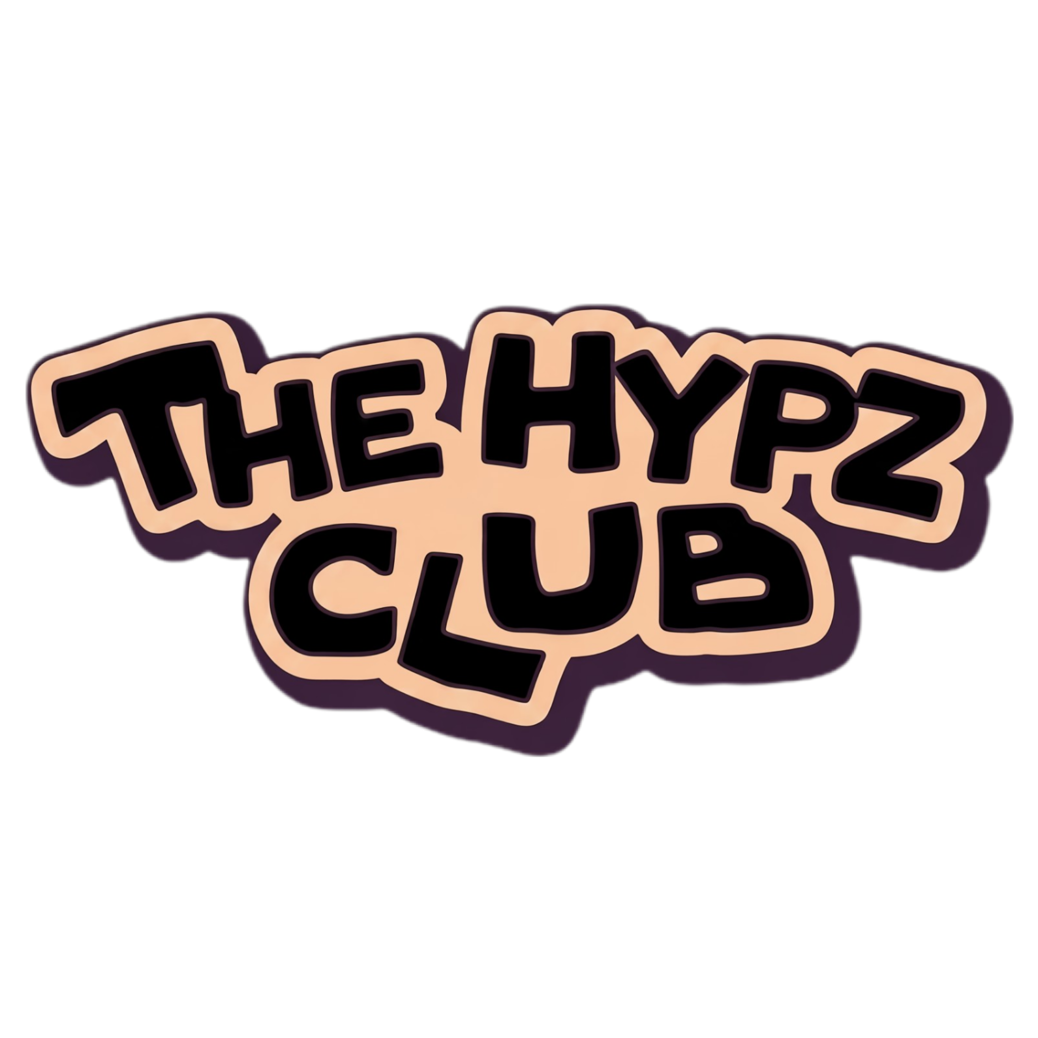 A purple, wide-eyed Hypz Club character with a big toothy grin